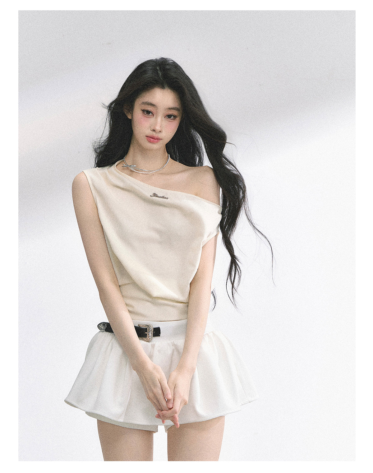 SHAOYEYAN Korean Off-Shoulder Crop Top
