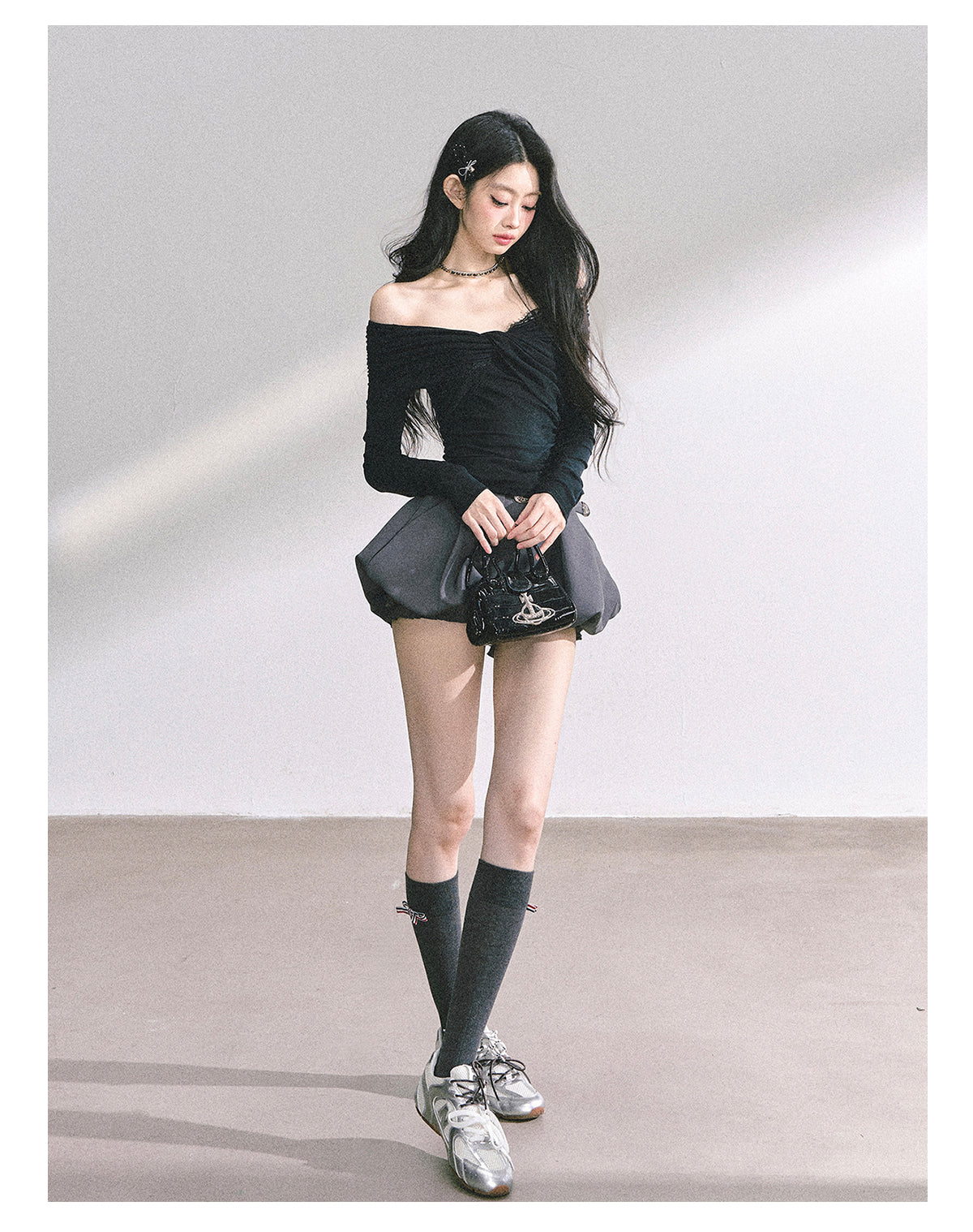 SHAOYEYAN Pure Desire Off-Shoulder Lace Tee