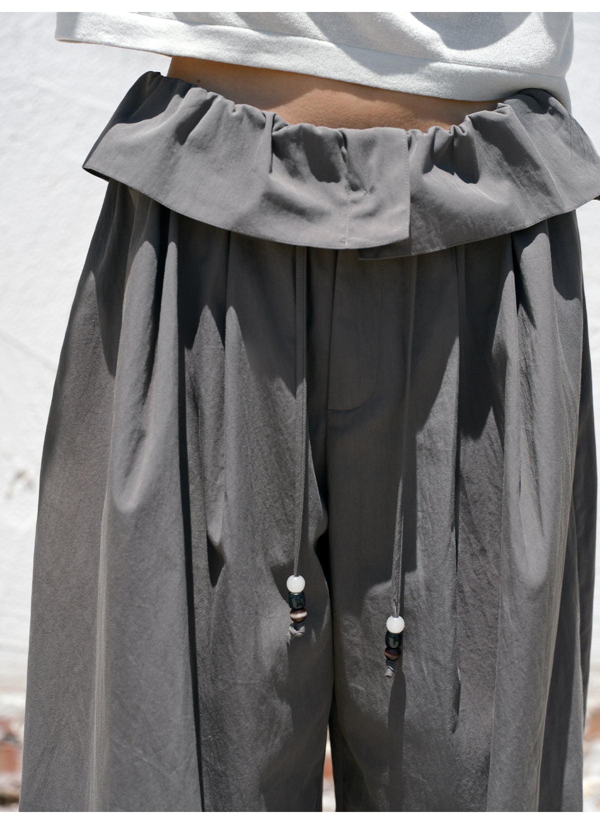 HAVERICE 'Gauze Diary' Linen-Blend Polo & 'Blossom Petal' Wide-Leg Pants