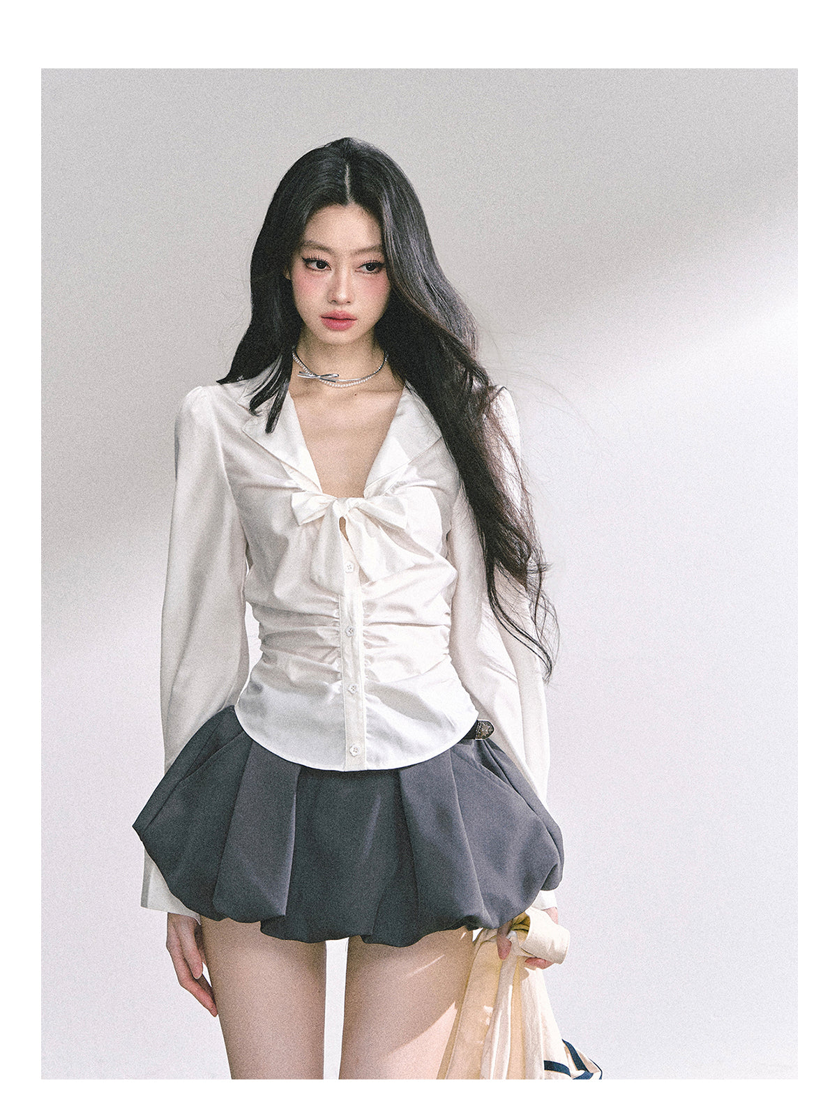 SHAOYEYAN French Bow V-Neck Blouse