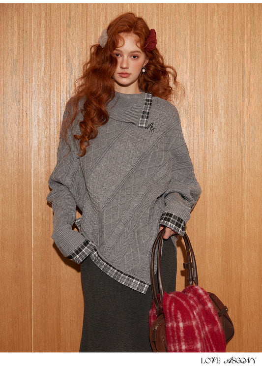 AsGony Batwing Sleeve Sweater & Mermaid Skirt Set