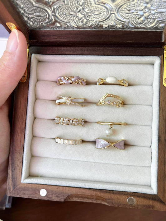 VIGVOG Enamel & Pearl Princess Ring Collection