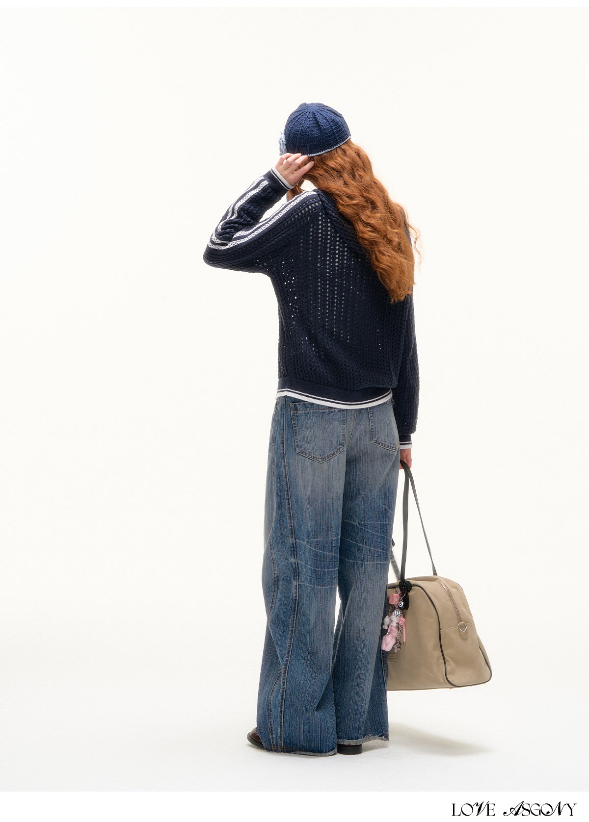 AsGony Sporty Academic Colorblock Embroidered Sweater