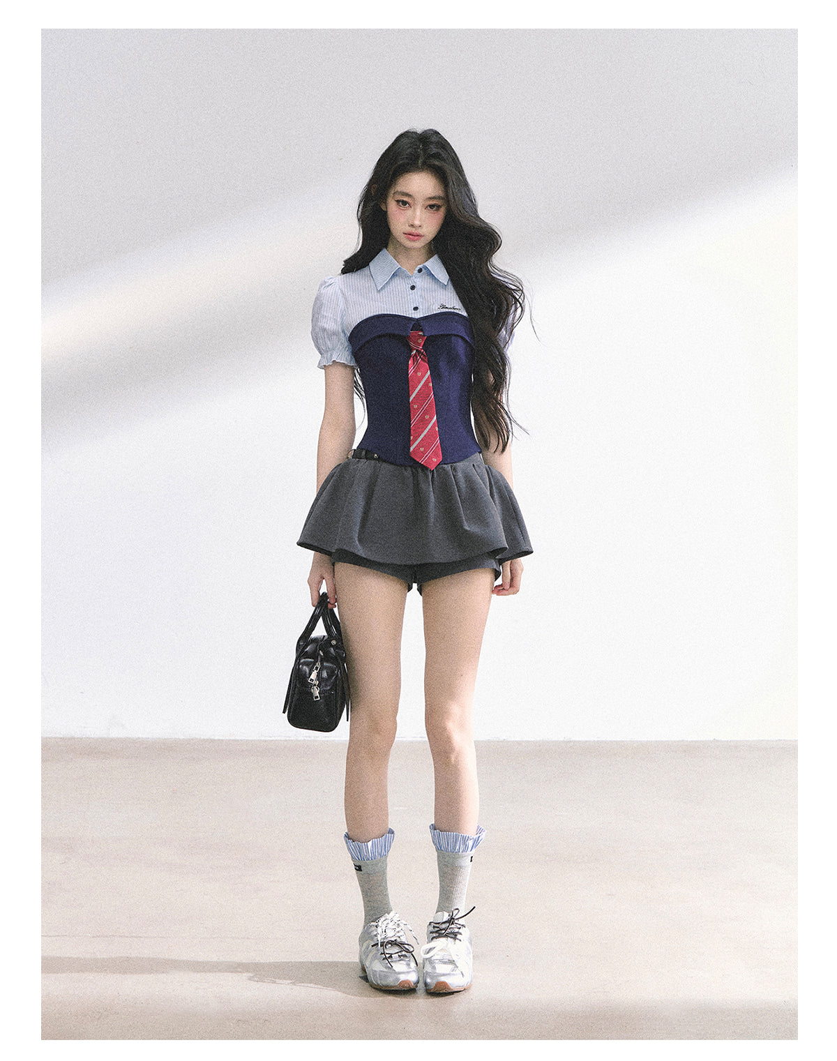 SHAOYEYAN American Style Striped Crop Tee