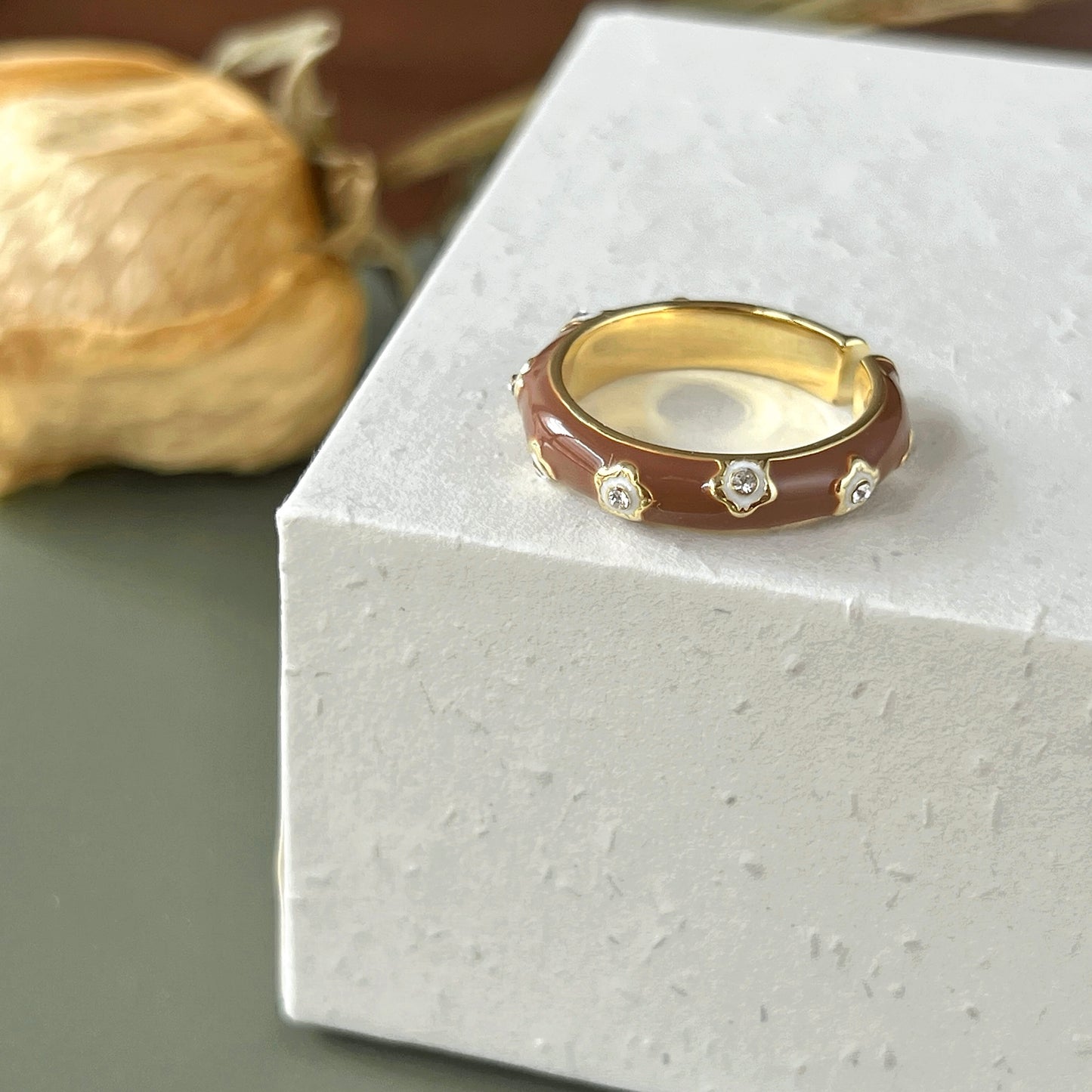 VIGVOG Geometric Gemstone Rings