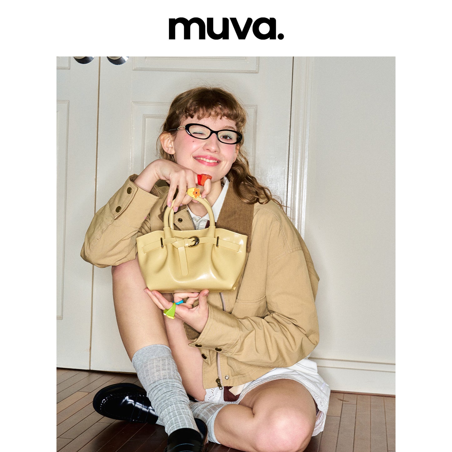 MUVA 'Dumpling' Folded Leather Bag