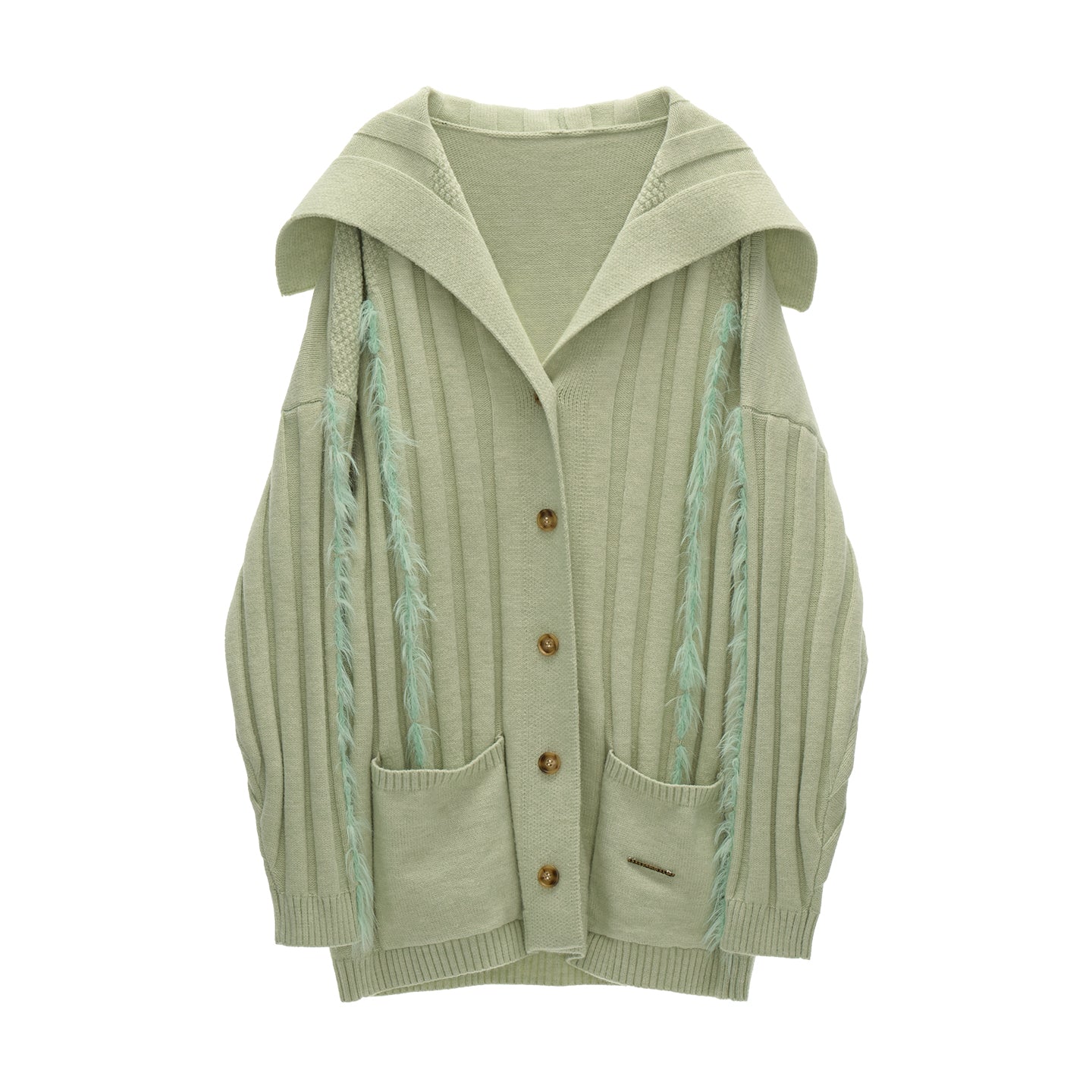 MAMC Textured Collar Lazy Knit Cardigan