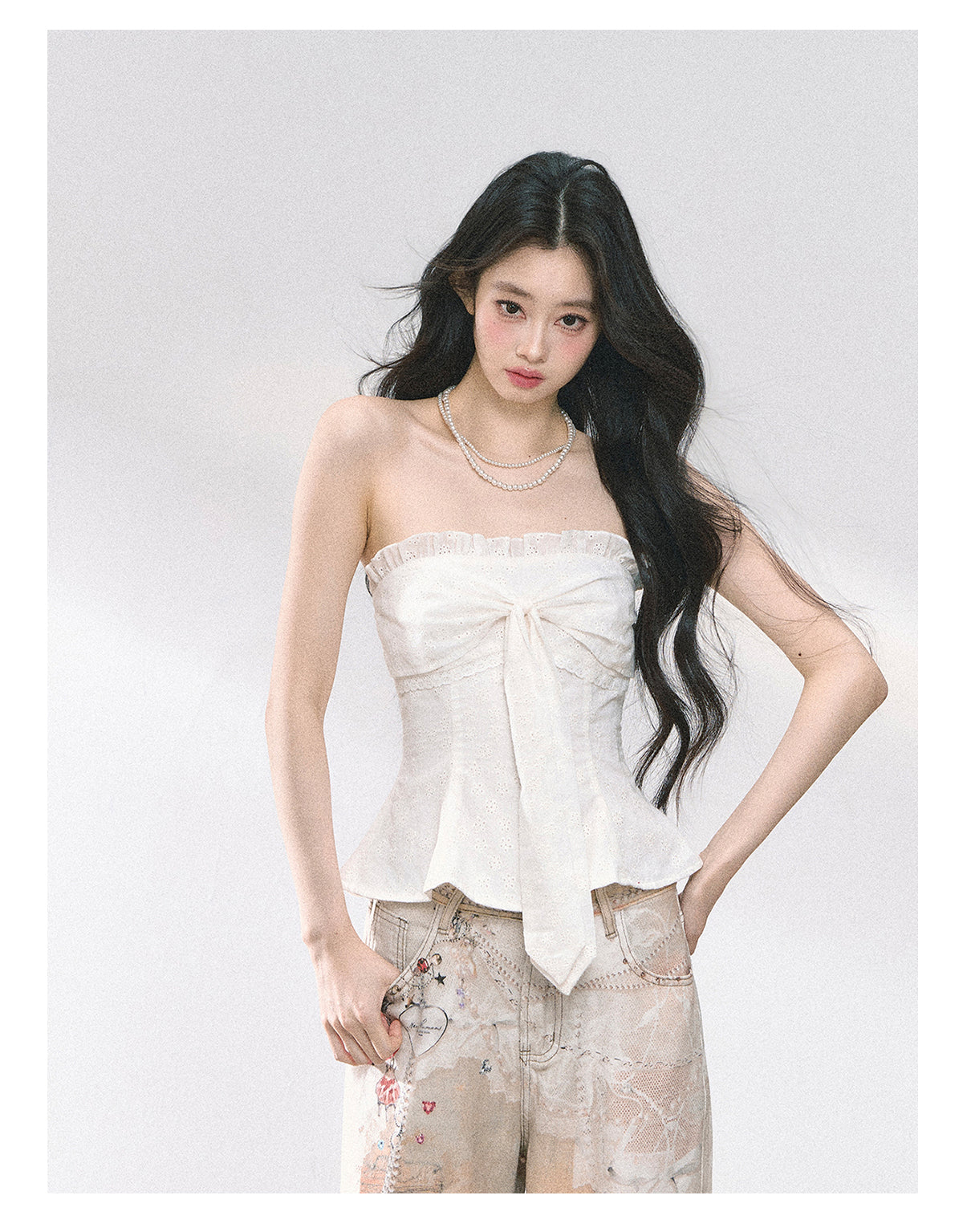 SHAOYEYAN Off-Shoulder French Crop Top