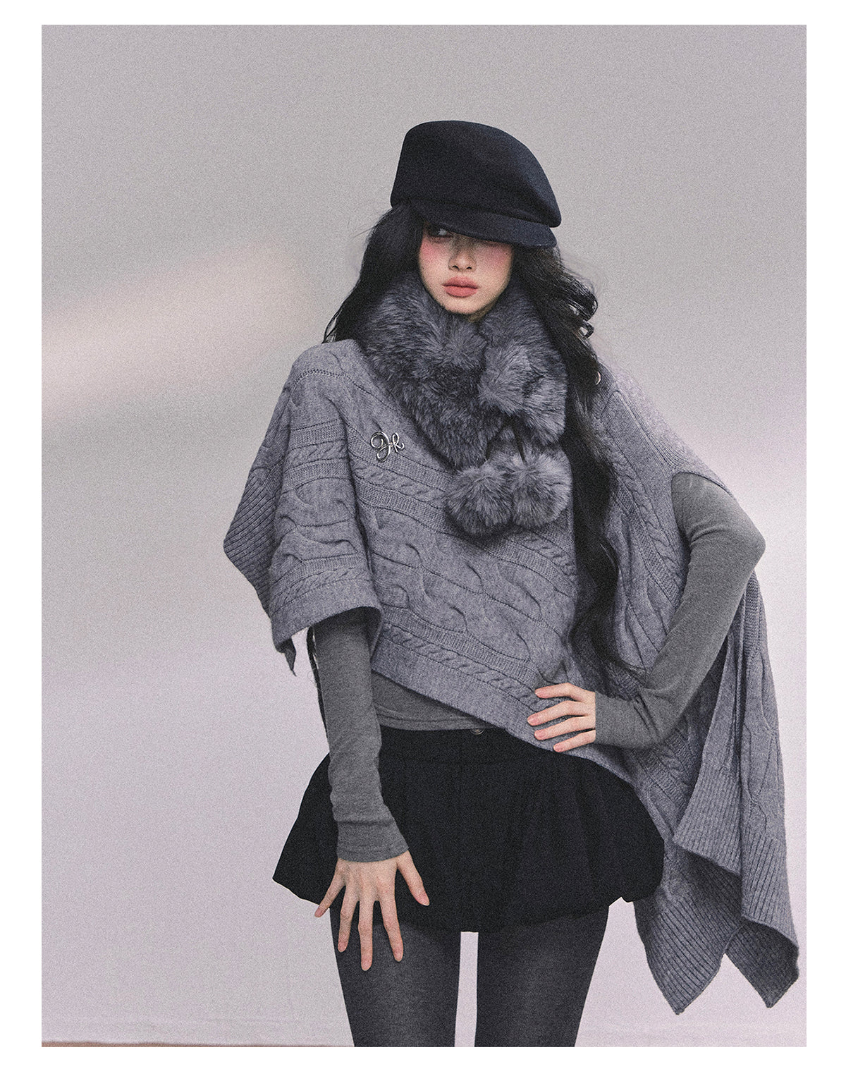 ShaoYeYan British Muse Loose Fit Knit Cape Sweater