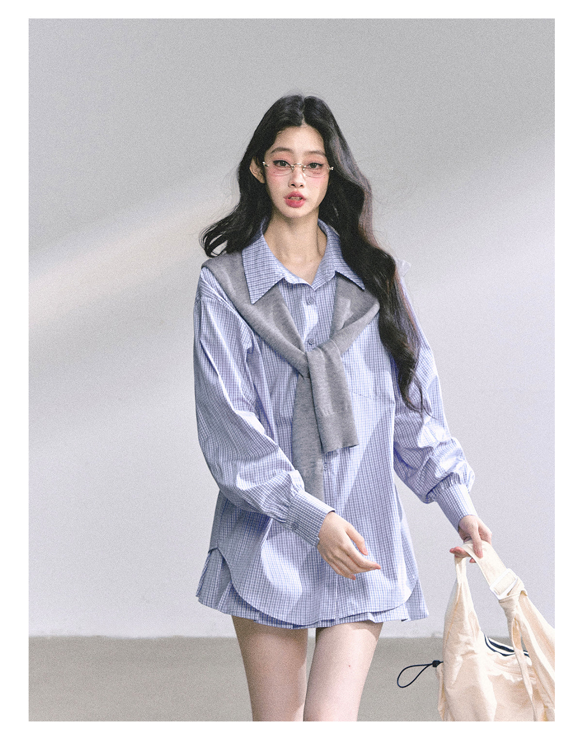 SHAOYEYAN Felton College French Plaid Set