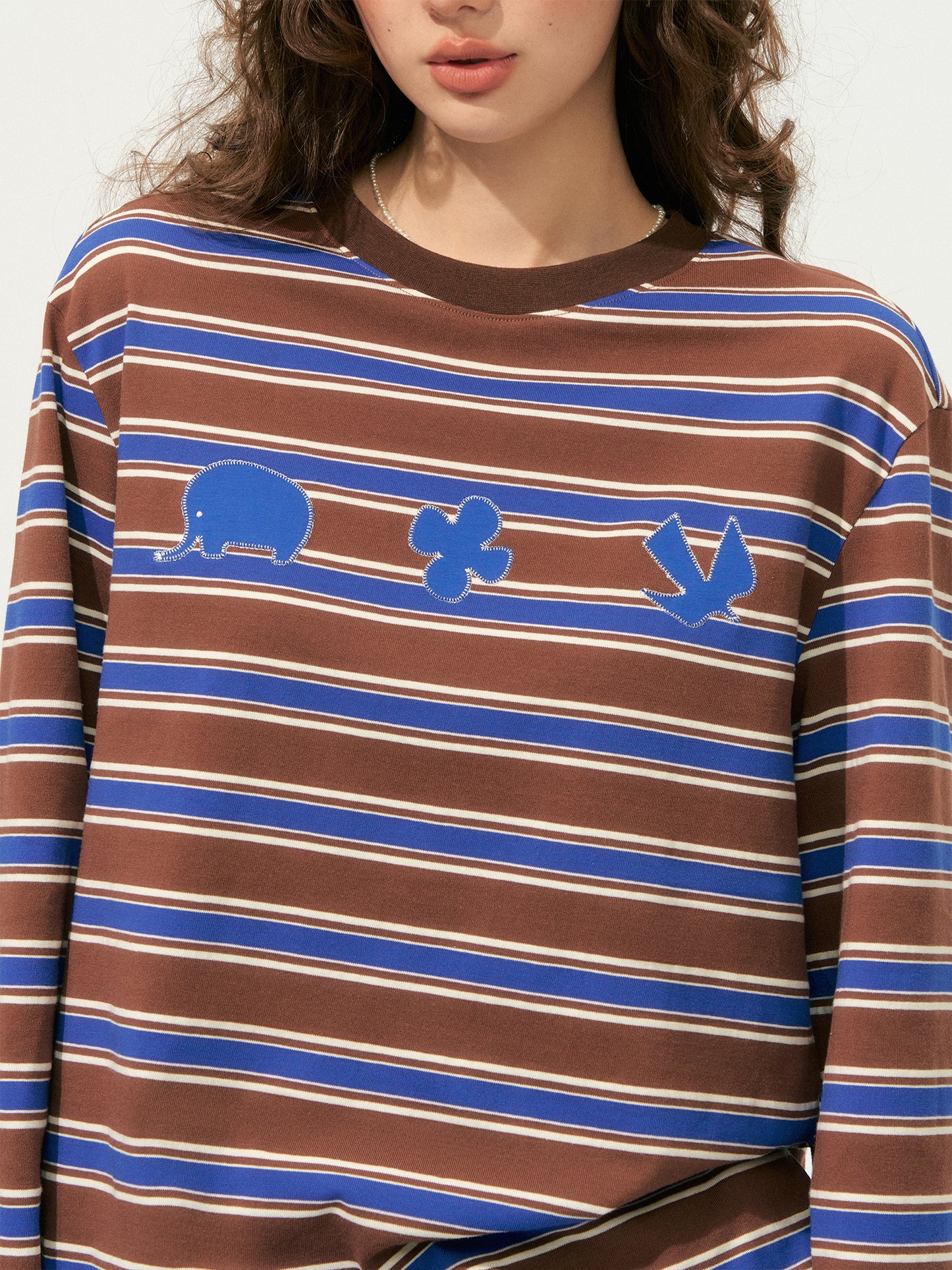 SOMESOWE Playful Patchwork Striped Tee