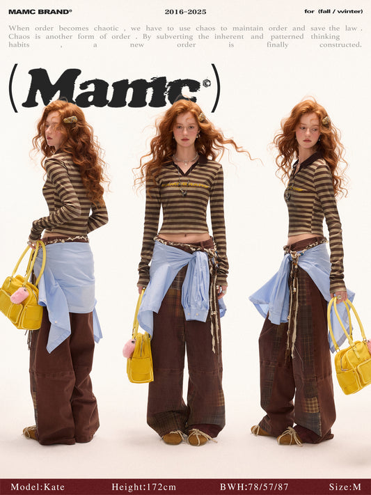MAMC Retro Print Plaid Jeans