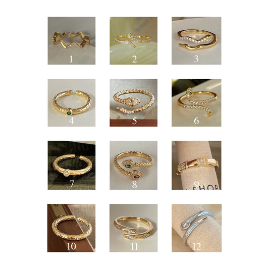 VIGVOG 2025 Zodiac Snake Ring Collection