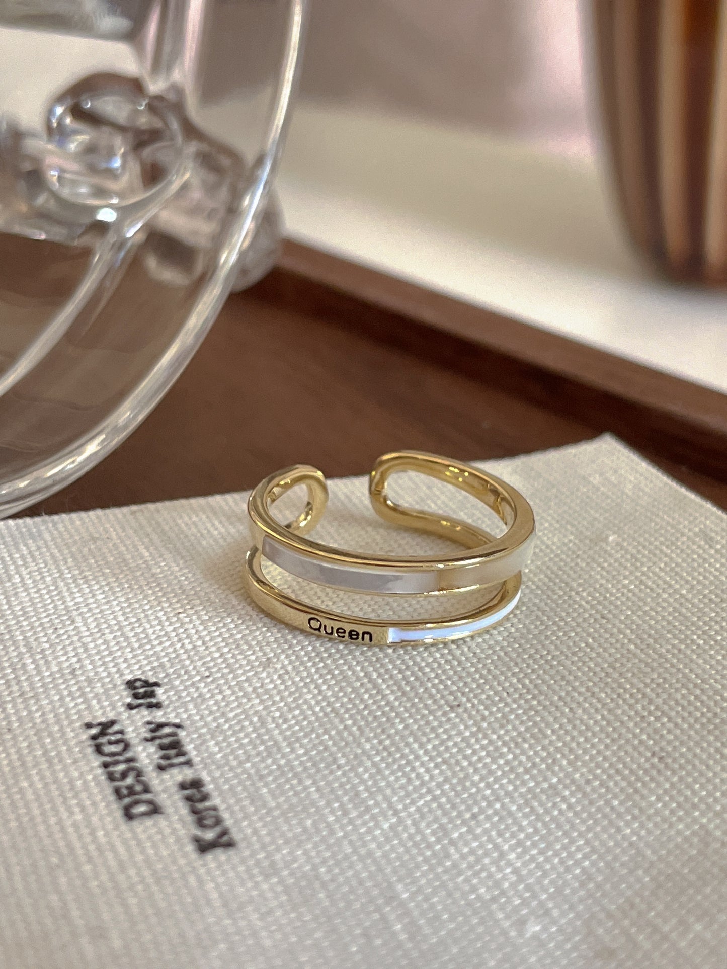 VIGVOG Geometric Emerald-Tone Ring Collection