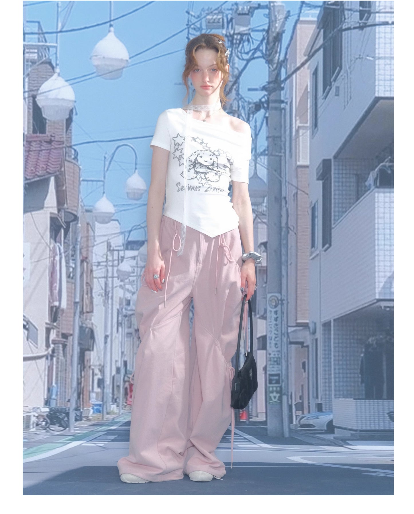 ziziFei Retro Print Draped Tee