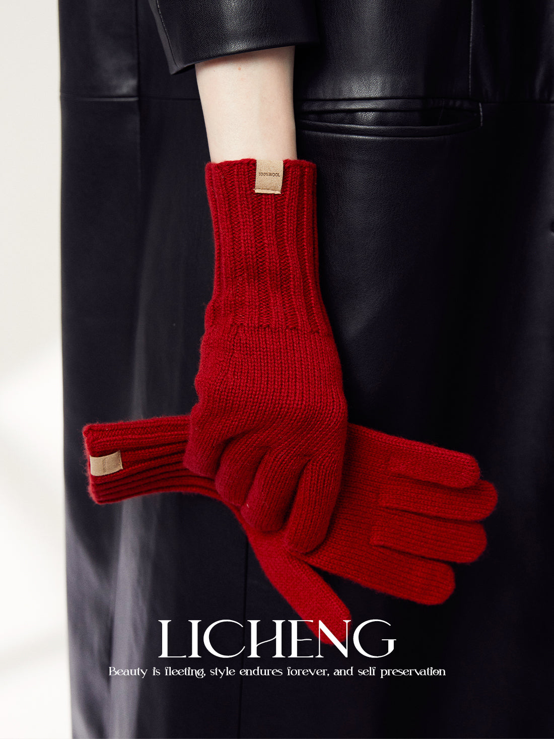 LICHENG Pure Wool Winter Gloves