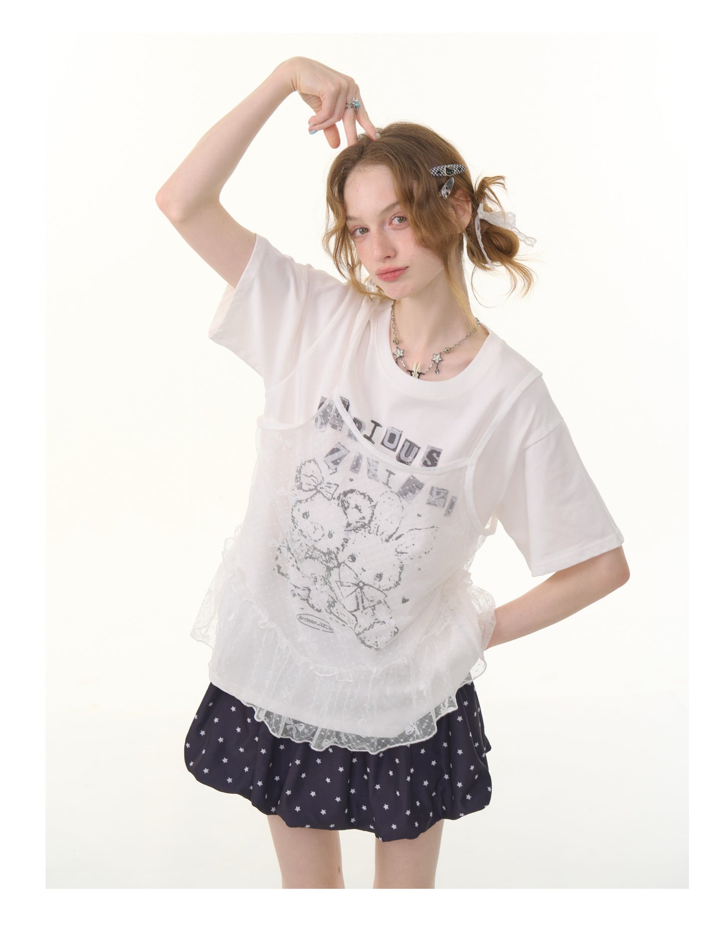ziziFei Vintage Bunny Drawstring Tee