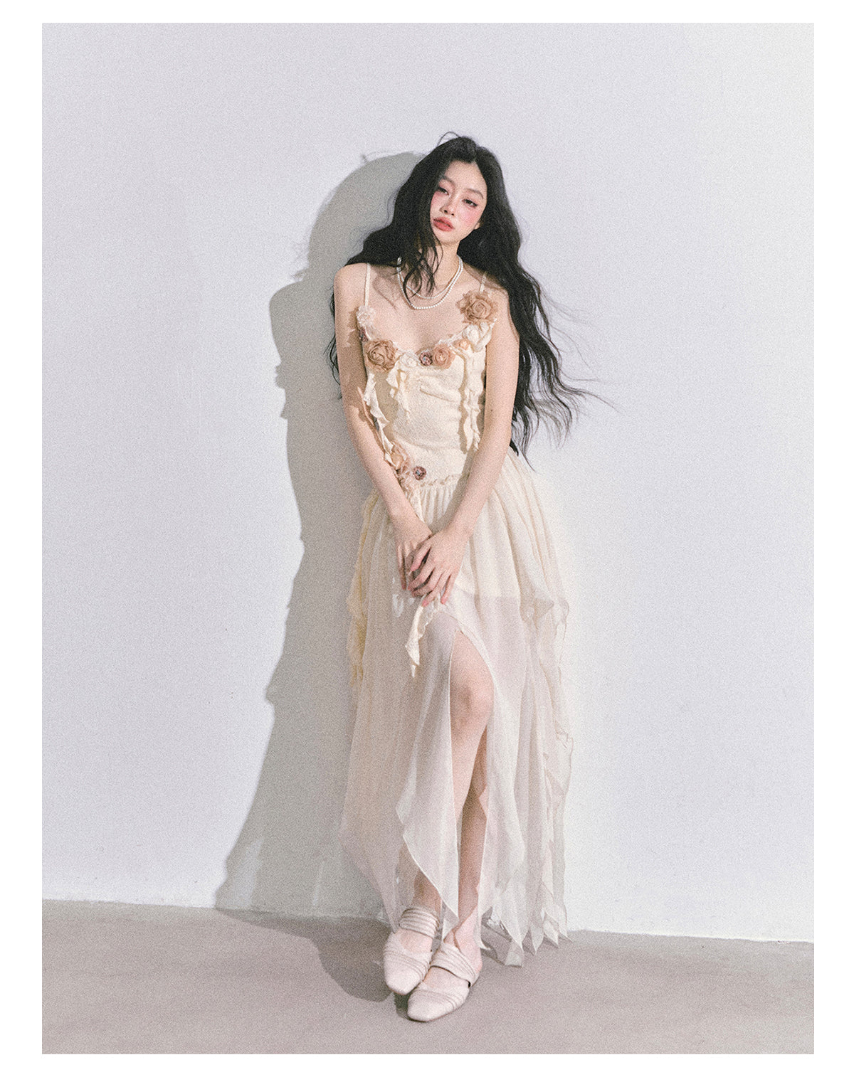 SHAOYEYAN Tuileries Garden French Floral Strappy Dress