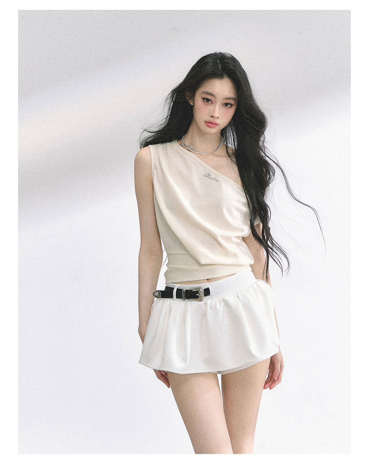SHAOYEYAN Korean Off-Shoulder Crop Top