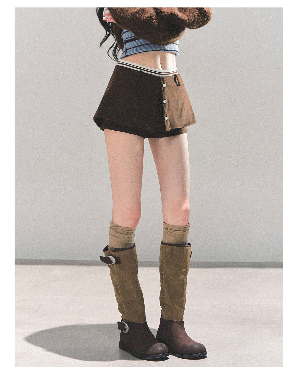 ShaoYeYan Korean Girl Vibe A-Line Skirt Pants