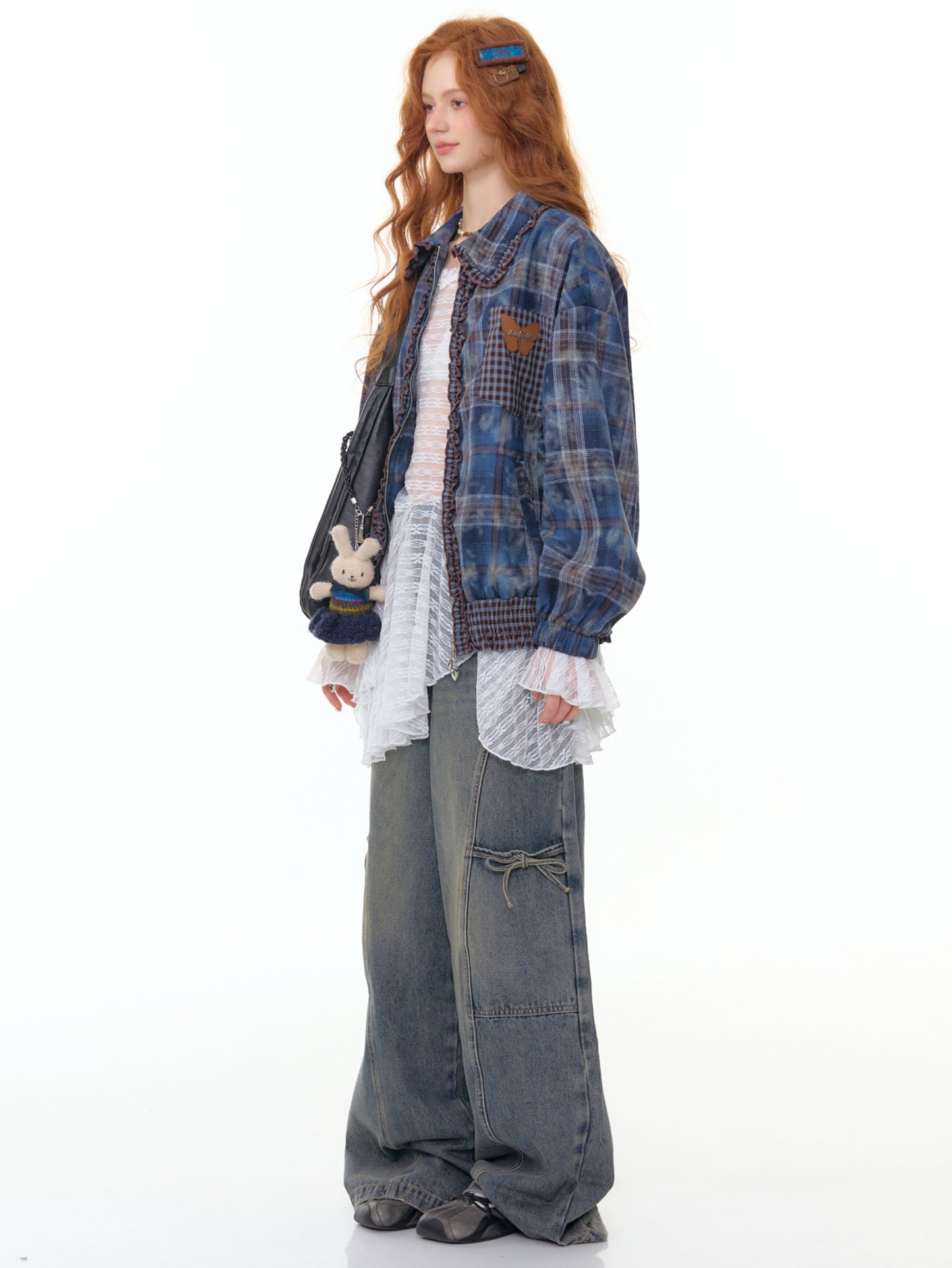 ZiziFei "Navy Secret" Plaid Jacket