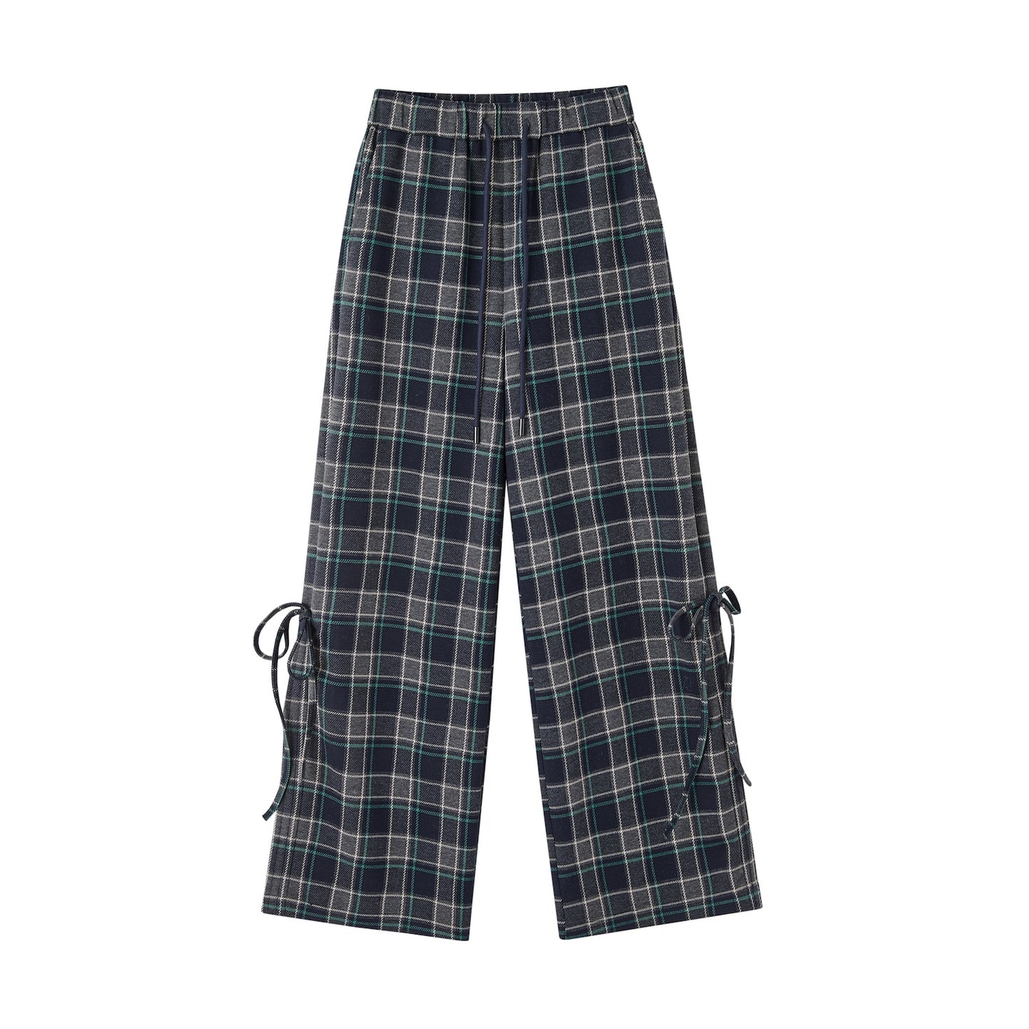 SOMESOWE Plaid Drawstring Trousers