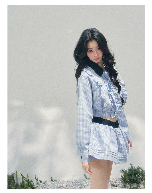 ShaoYeYan Aomalm British Style Plaid Academia Set