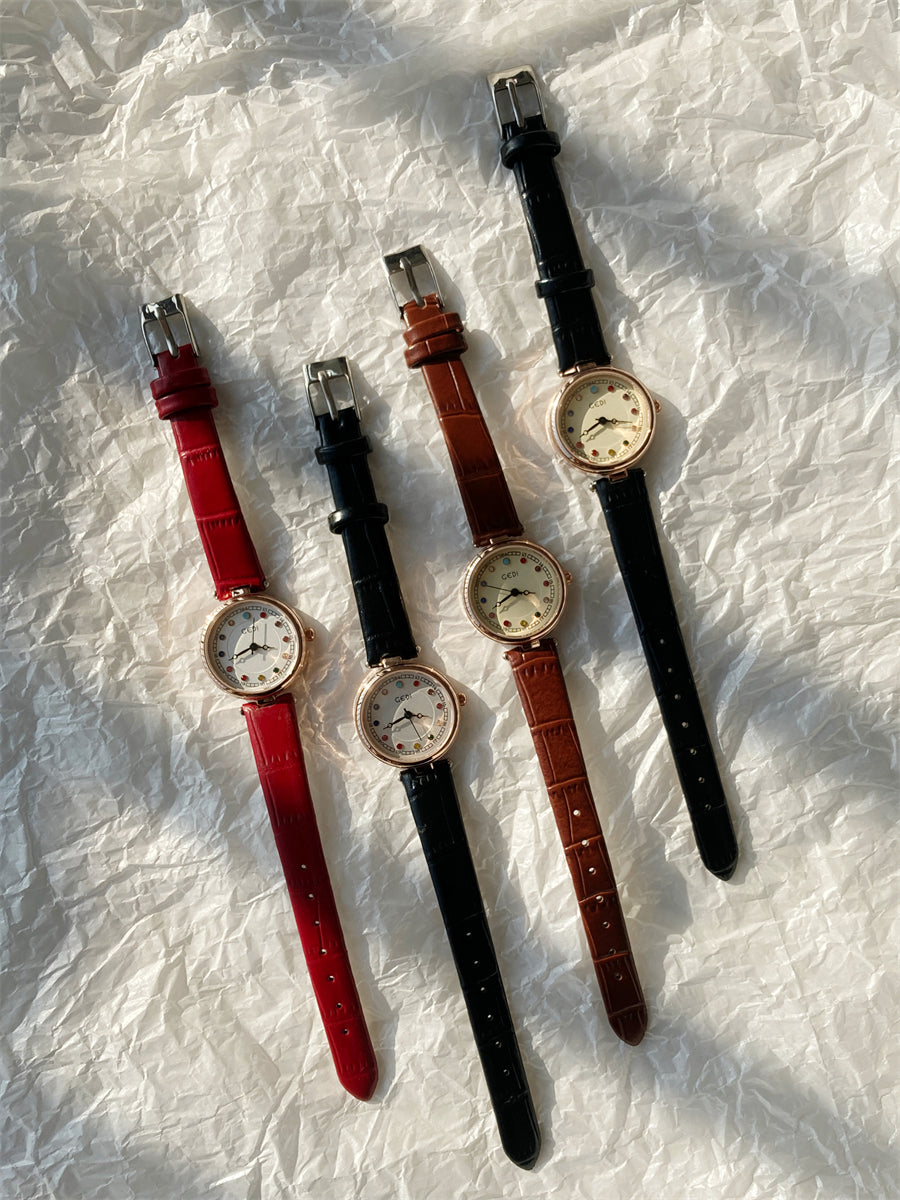 SUBTIME Seven-Colored Birthstone Watch