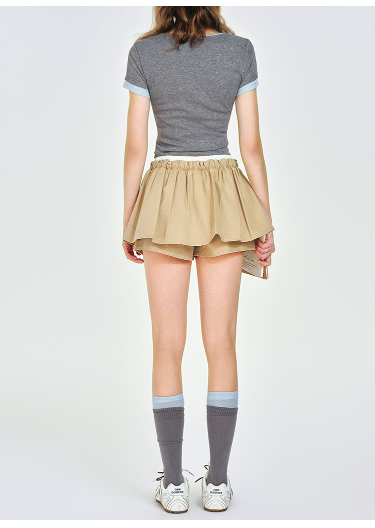 BOHOL BLING "Miu-Style" Low-Waist Drawstring Mini Skirt