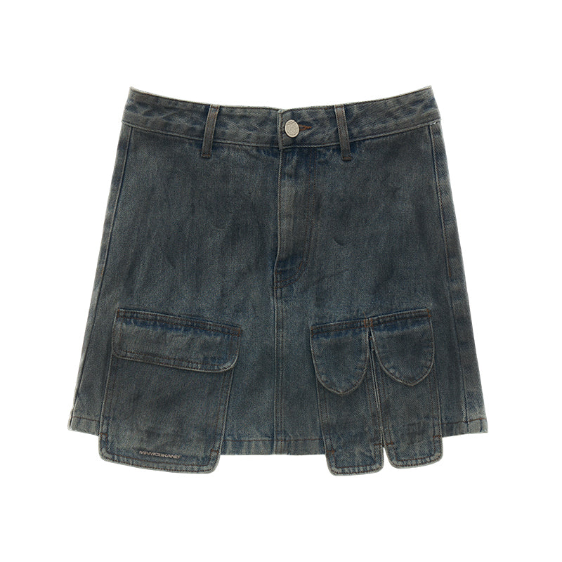 MAMC Distressed Denim Jacket & Mini Skirt