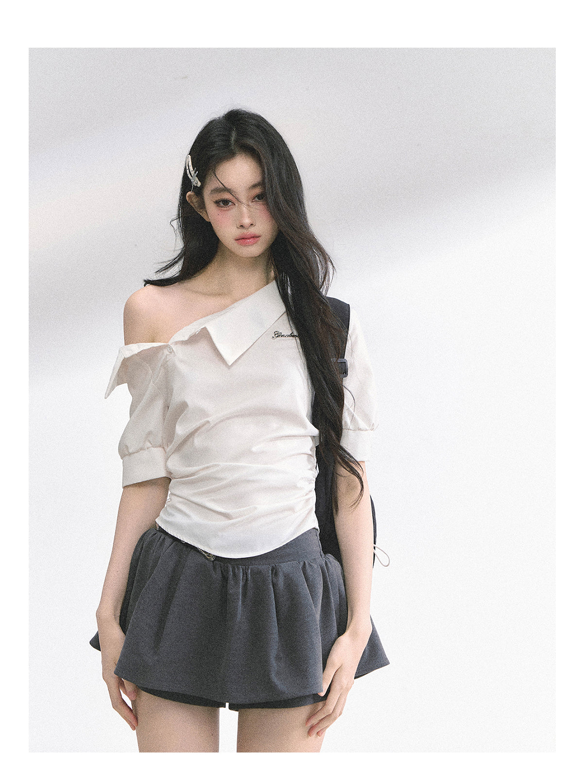 SHAOYEYAN French Off-Shoulder Blouse