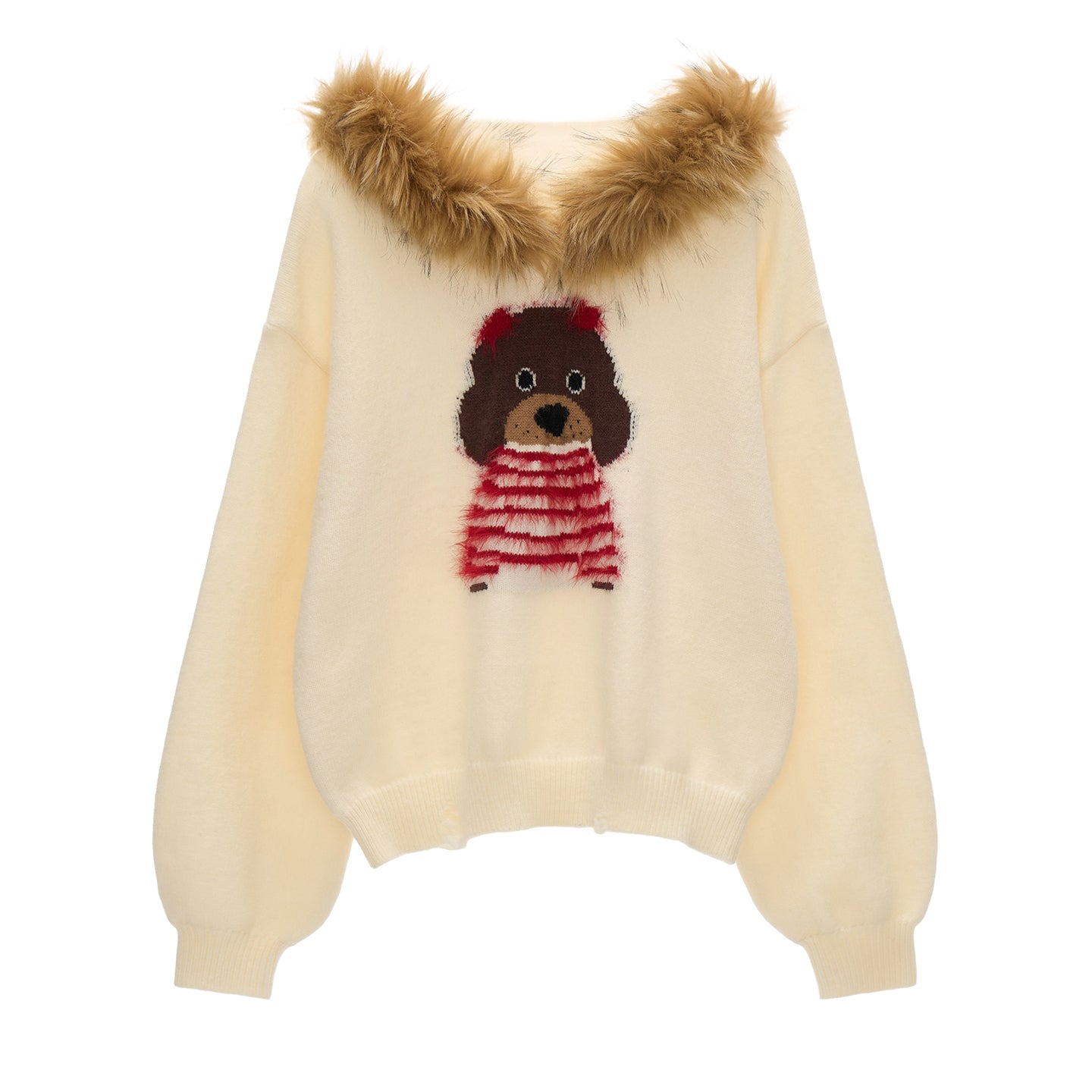 MAMC Cute Dog Fur Hoodie Sweater