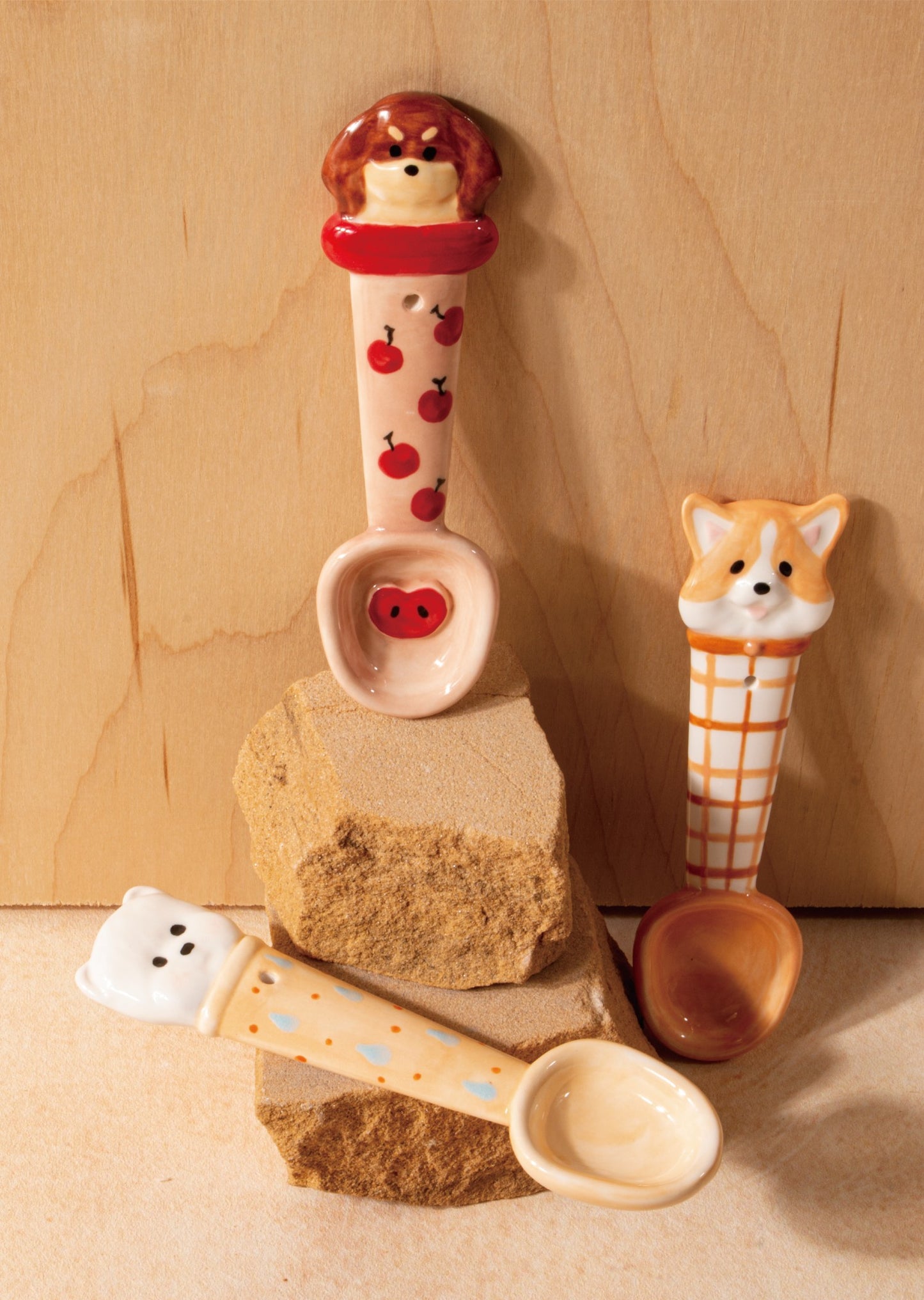 CONGSTUDIO Hand-Painted Ceramic Puppy Spoon