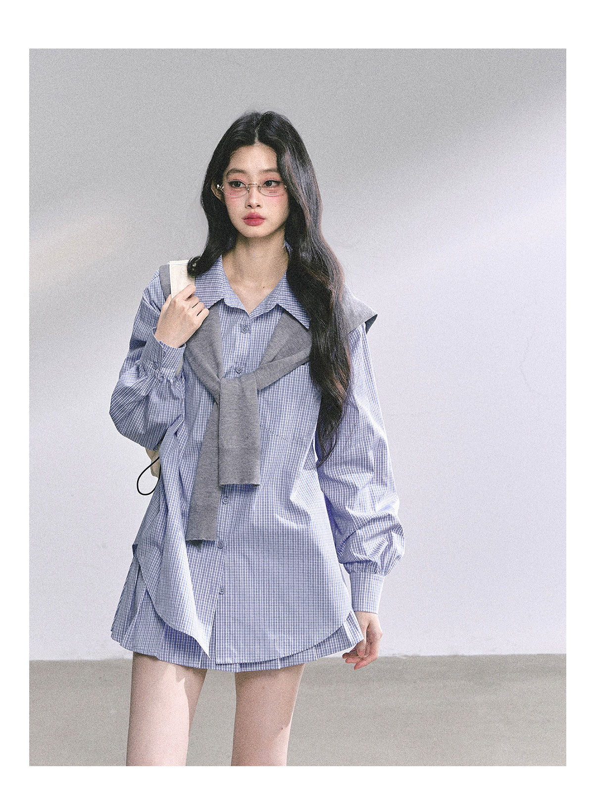 SHAOYEYAN Felton College French Plaid Set