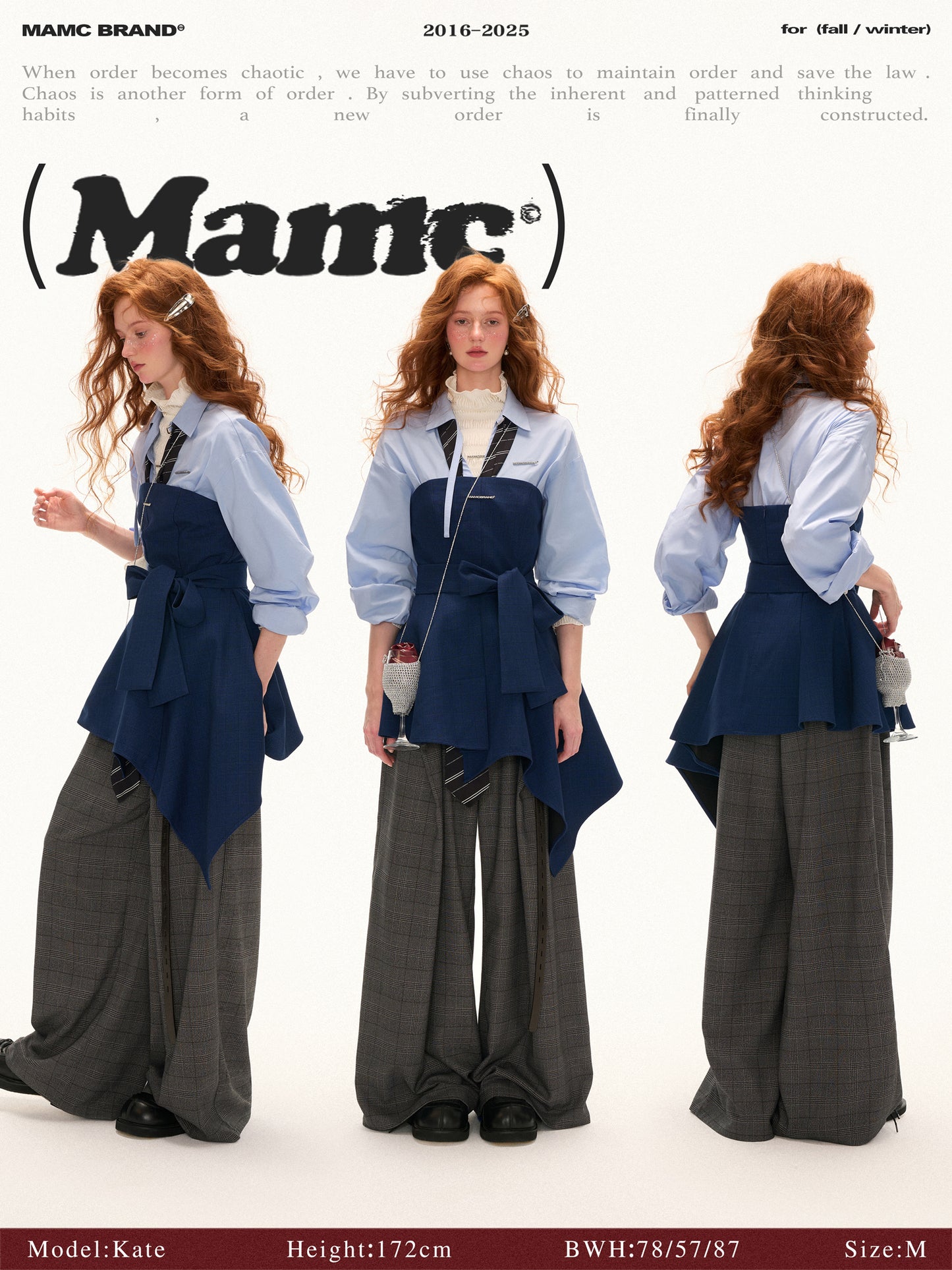 MAMC Blue Bow-Tie Bustier Dress