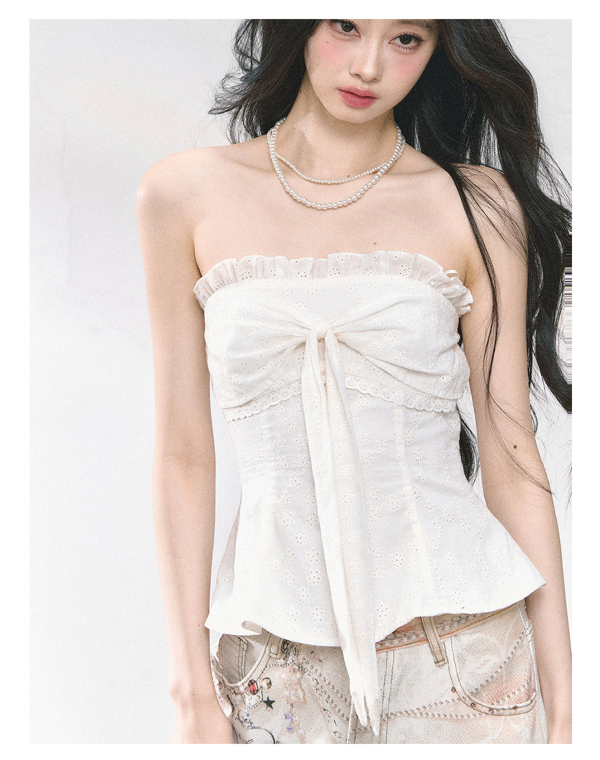 SHAOYEYAN Off-Shoulder French Crop Top