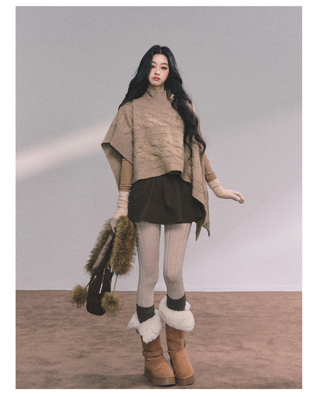 ShaoYeYan British Muse Loose Fit Knit Cape Sweater