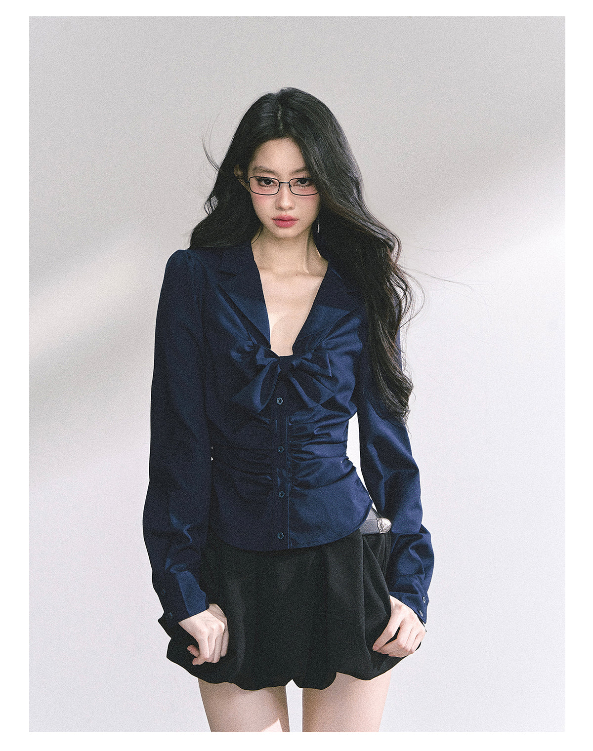 SHAOYEYAN French Bow V-Neck Blouse