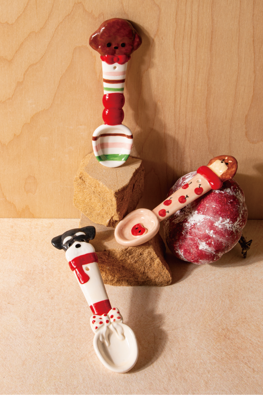 CONGSTUDIO Hand-Painted Ceramic Puppy Spoon