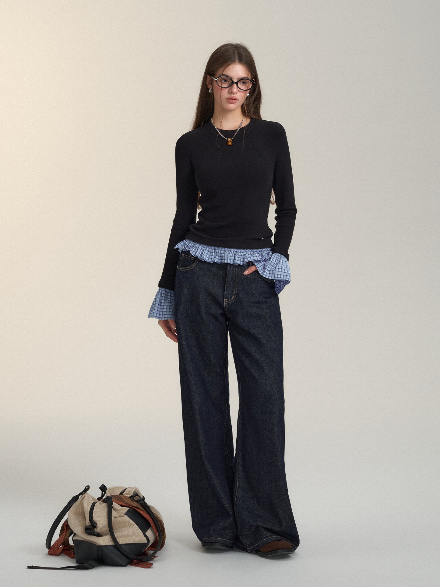 SOMESOWE Indigo Crinkle Jeans