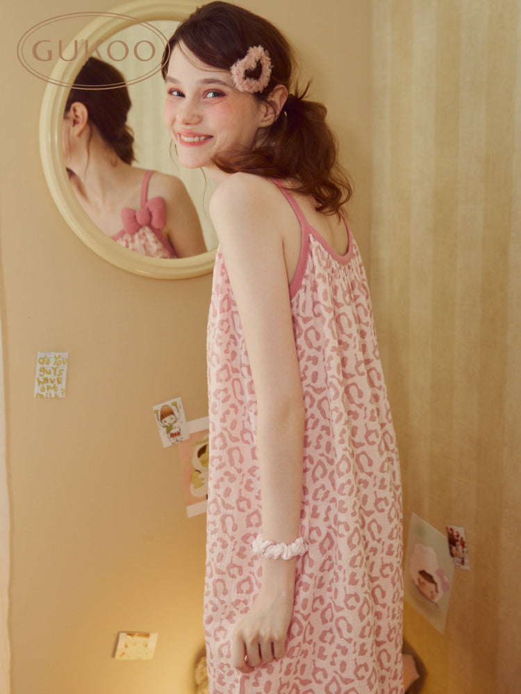 Gukoo Hello Kitty & Leopard Print Sleepwear