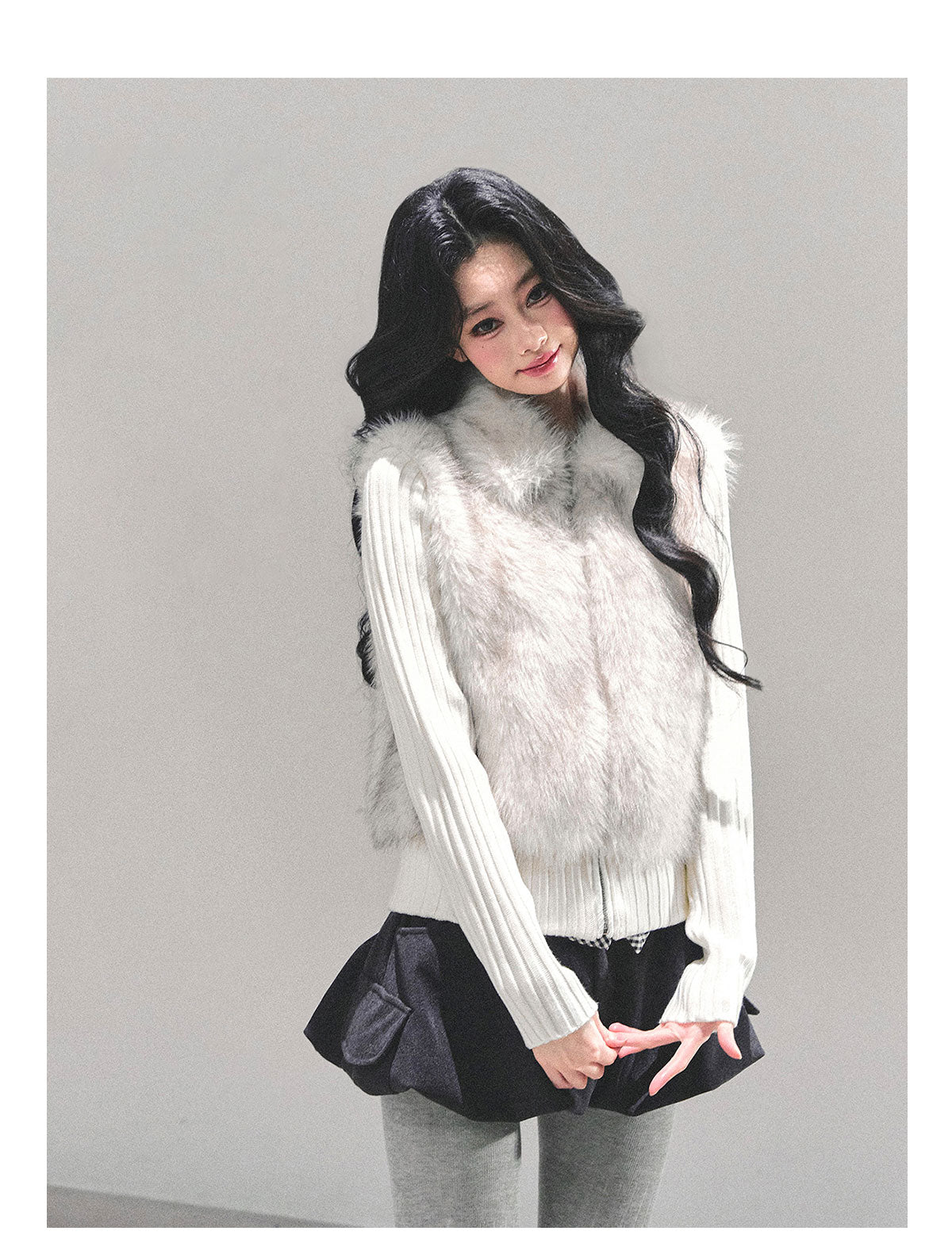 ShaoYeYan Soft Landing Fake Two-Layer Knit Coat