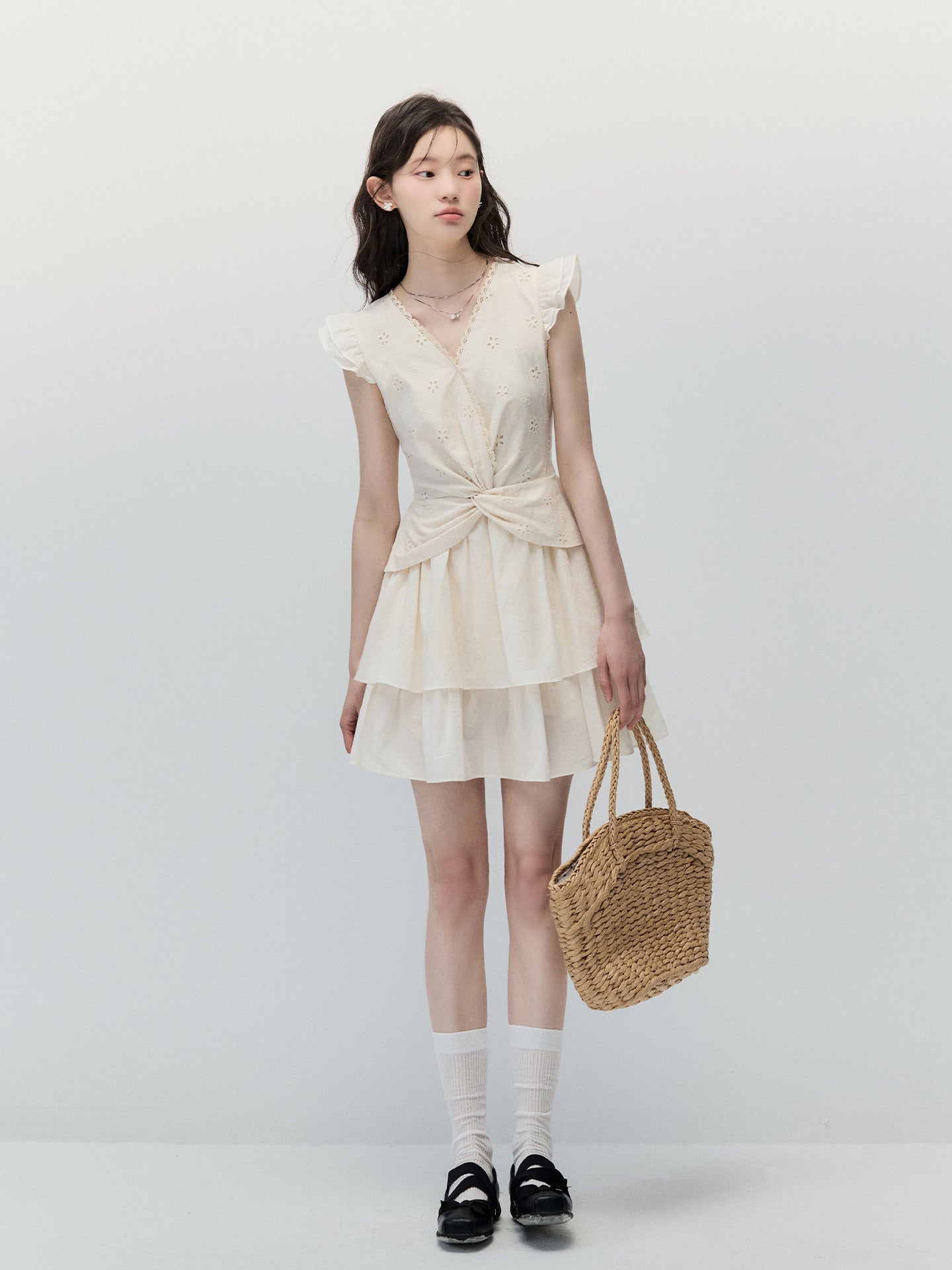 ANNATTO 'Wilderness Love' Apricot Tiered Dress
