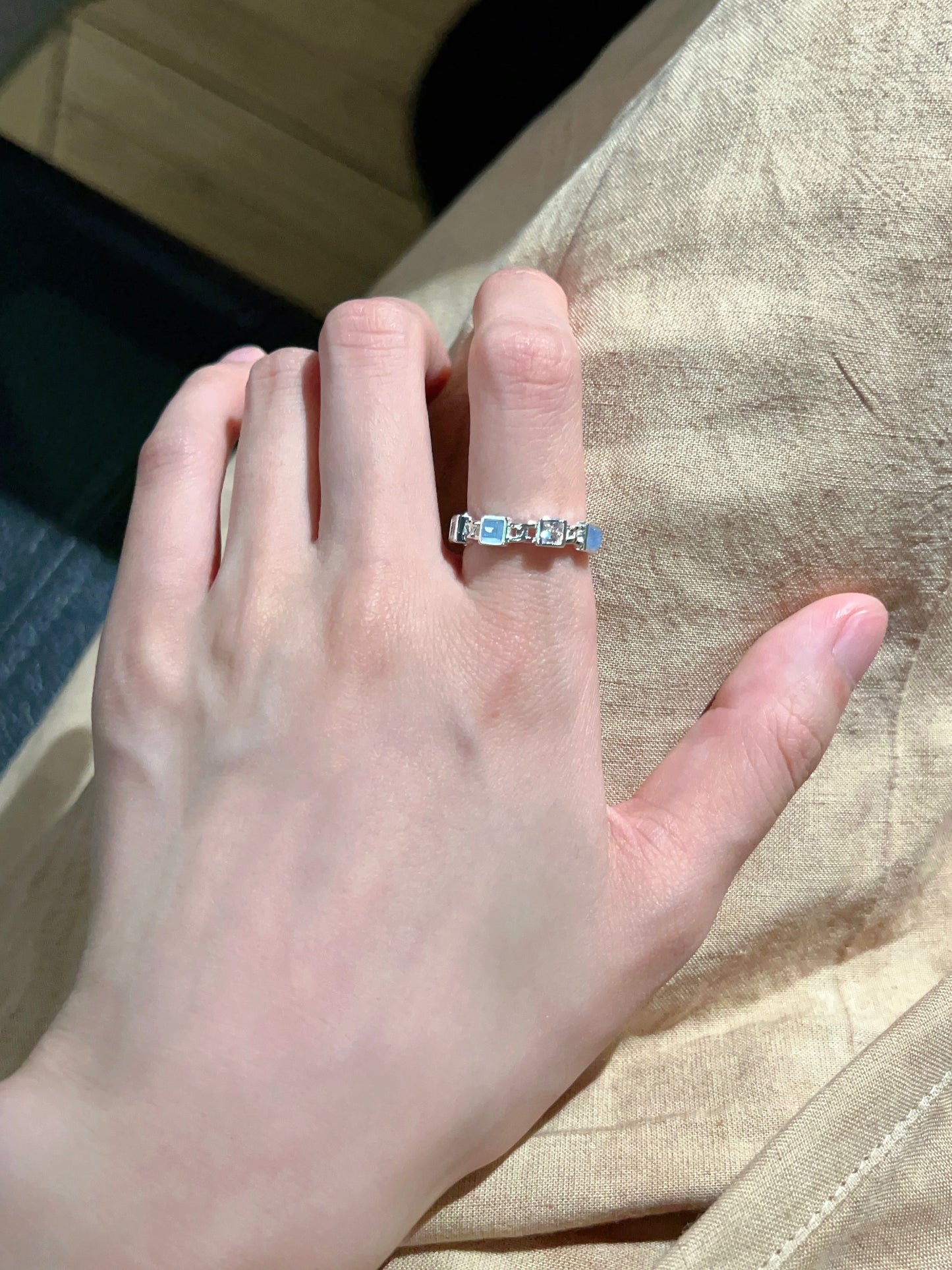 VIGVOG Geometric Pearl Ring