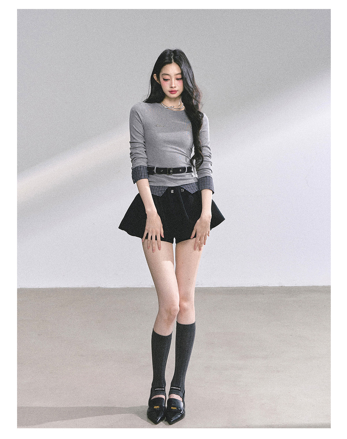 SHAOYEYAN Korean Style Short Sleeve Plaid Tee