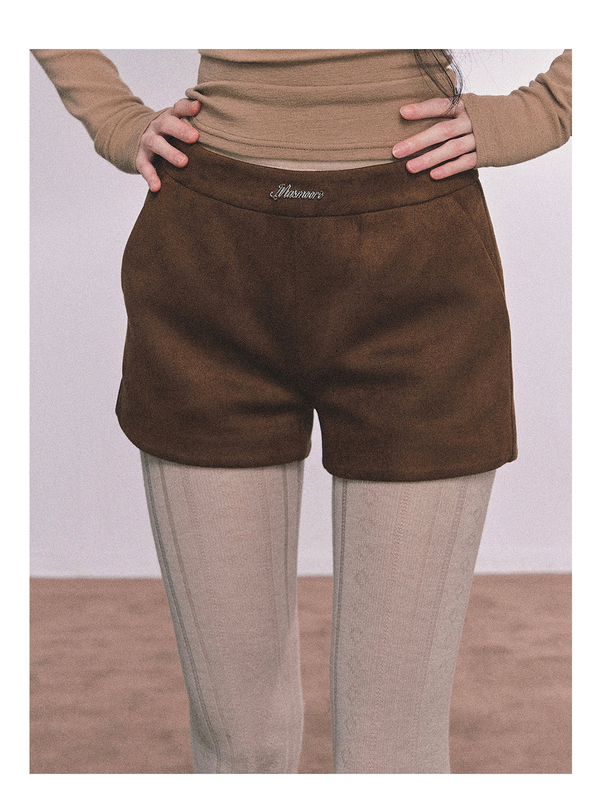 ShaoYeYan Delpan Winter French British Style Suede Set