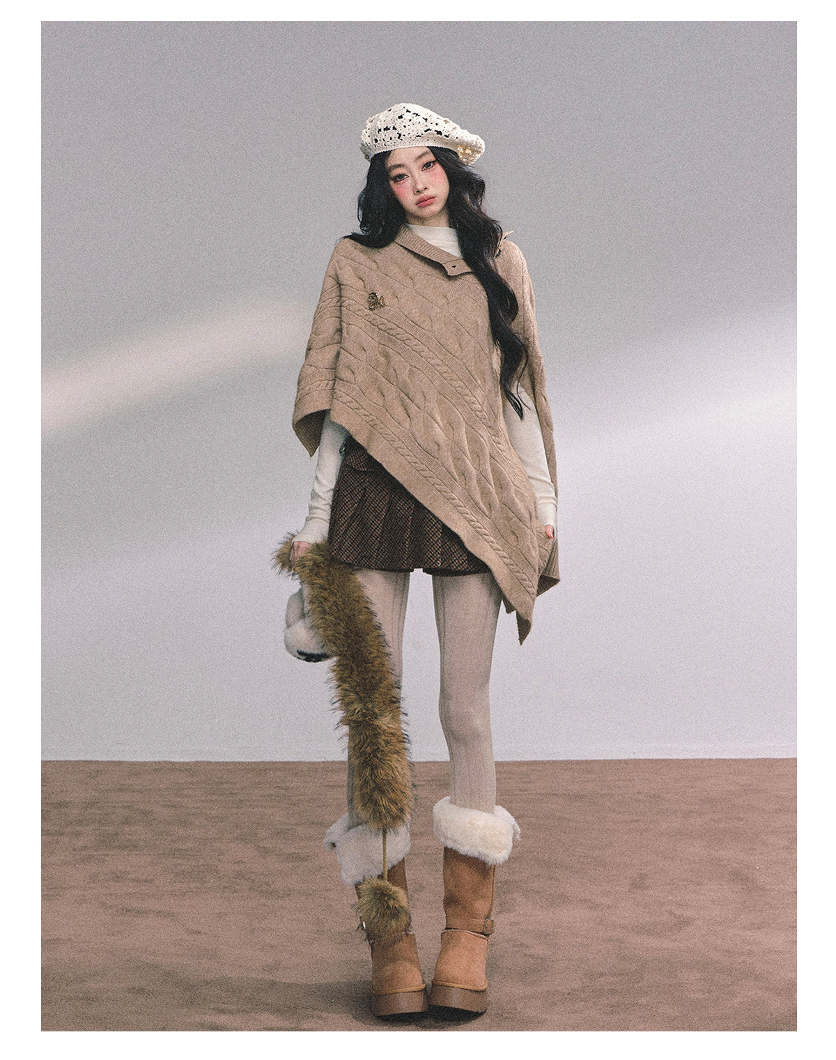 ShaoYeYan British Muse Loose Fit Knit Cape Sweater