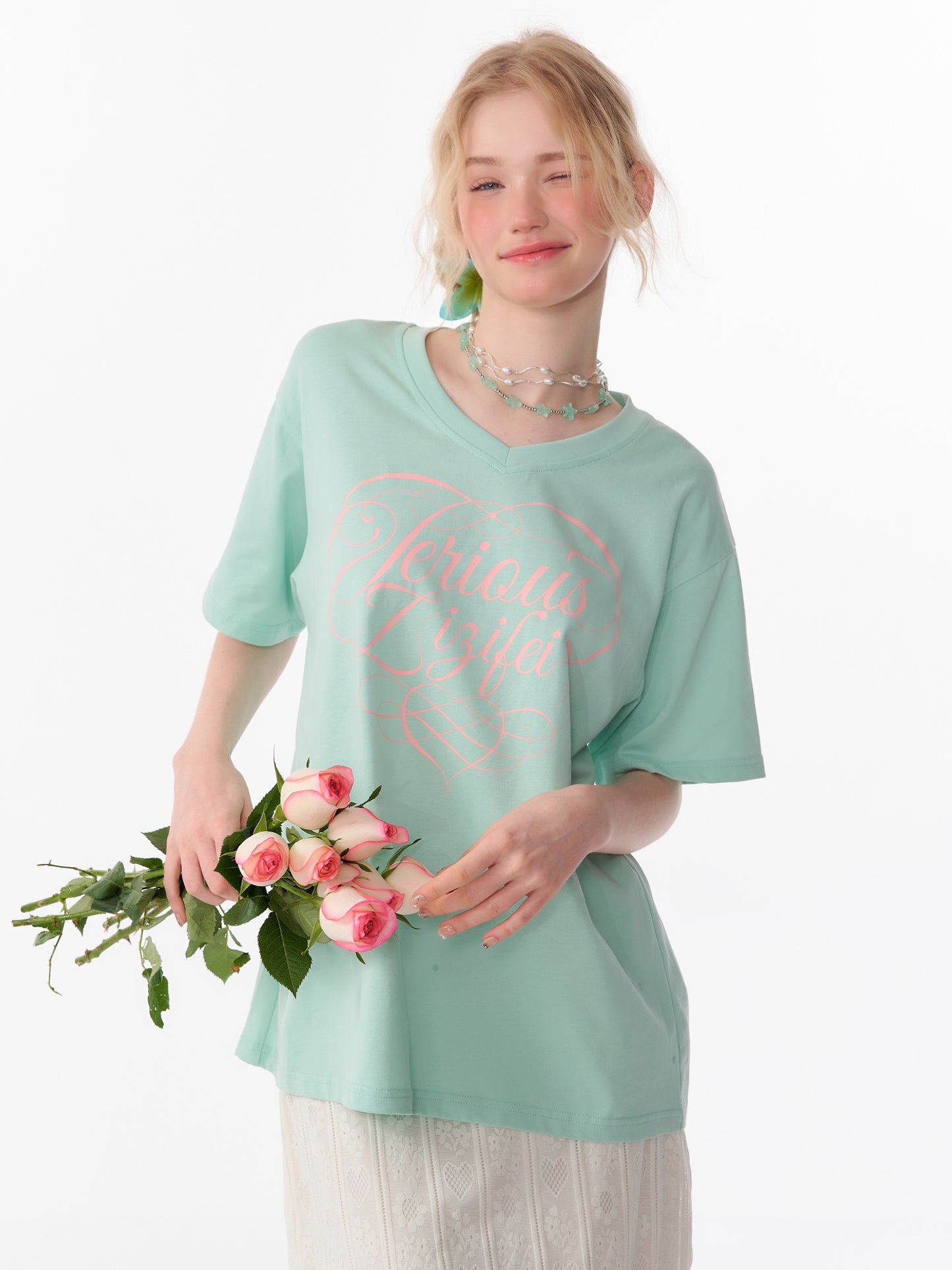 ZiziFei Vintage V-Neck Tee