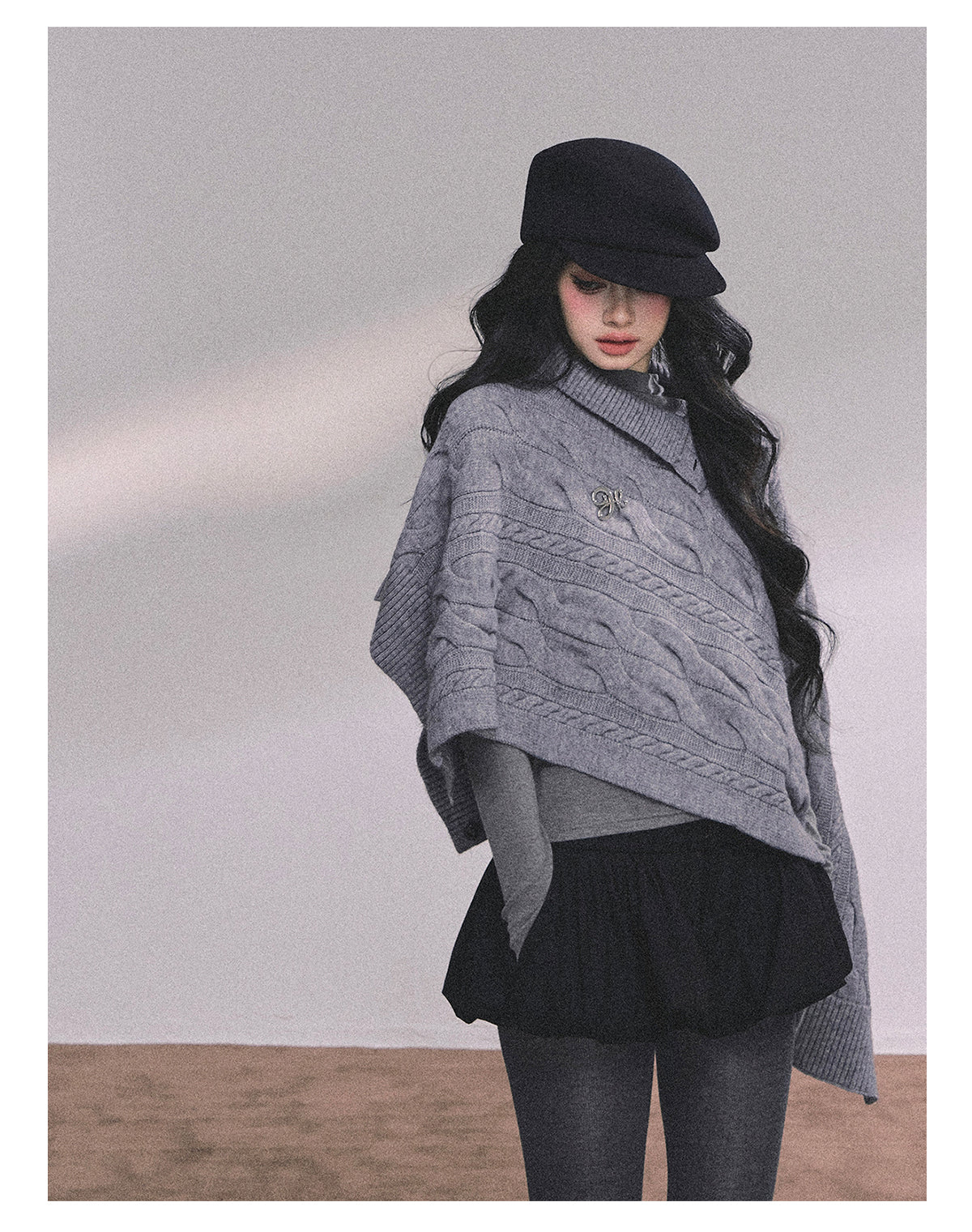 ShaoYeYan British Muse Loose Fit Knit Cape Sweater