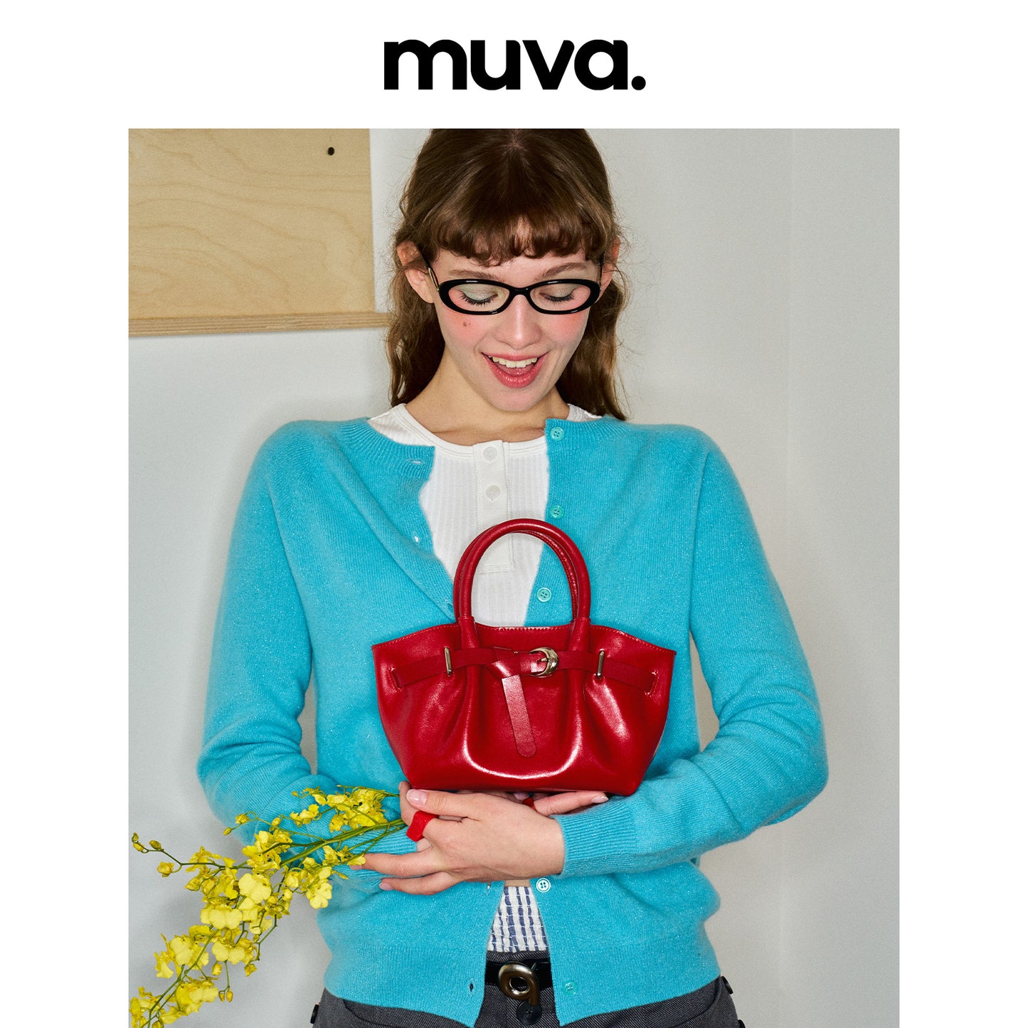 MUVA 'Dumpling' Folded Leather Bag